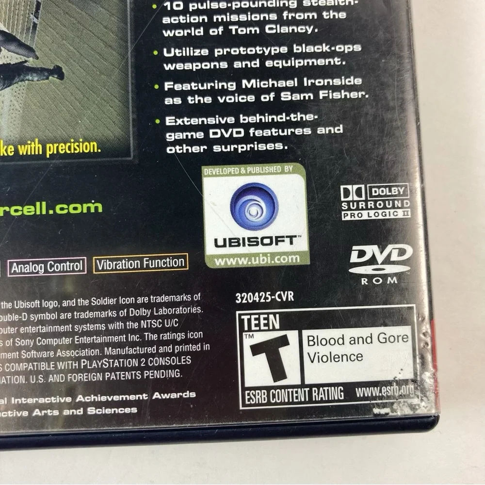 Tom Clancy's Splinter Cell  PlayStation 2 Splinter Cell Stealth Action Redefined